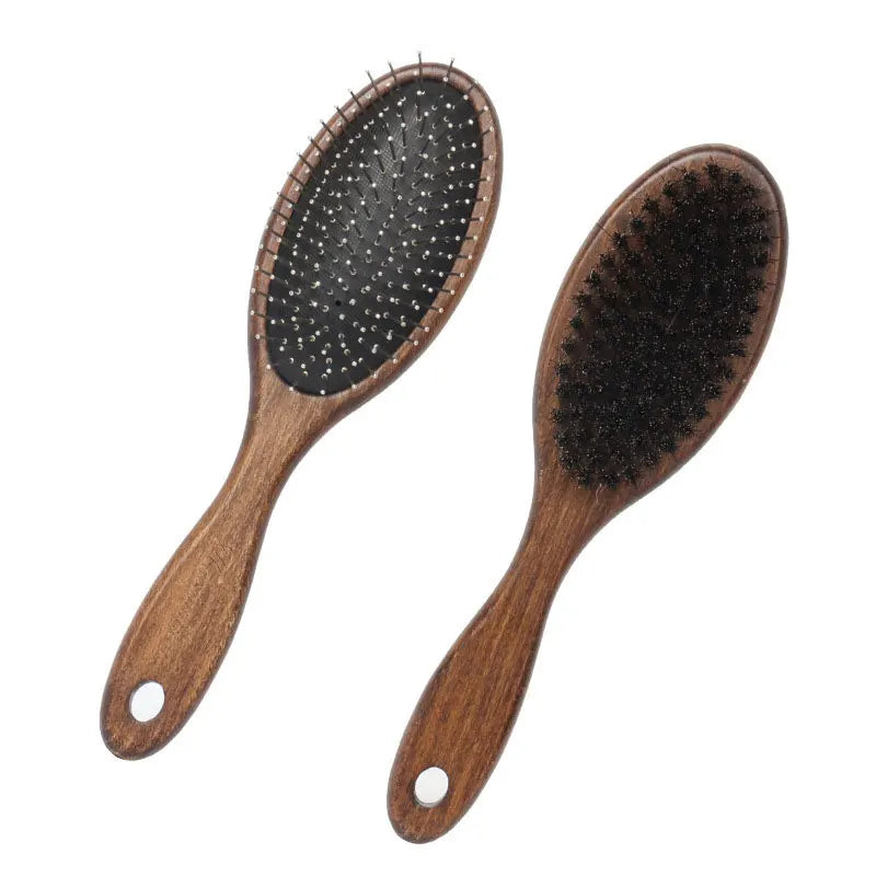 Double Faced Dog Comb Wooden Handle Long Hair Short Hair Puppy Cat Brush Massage Bath Brush Pet Grooming Tools Dog Accessories