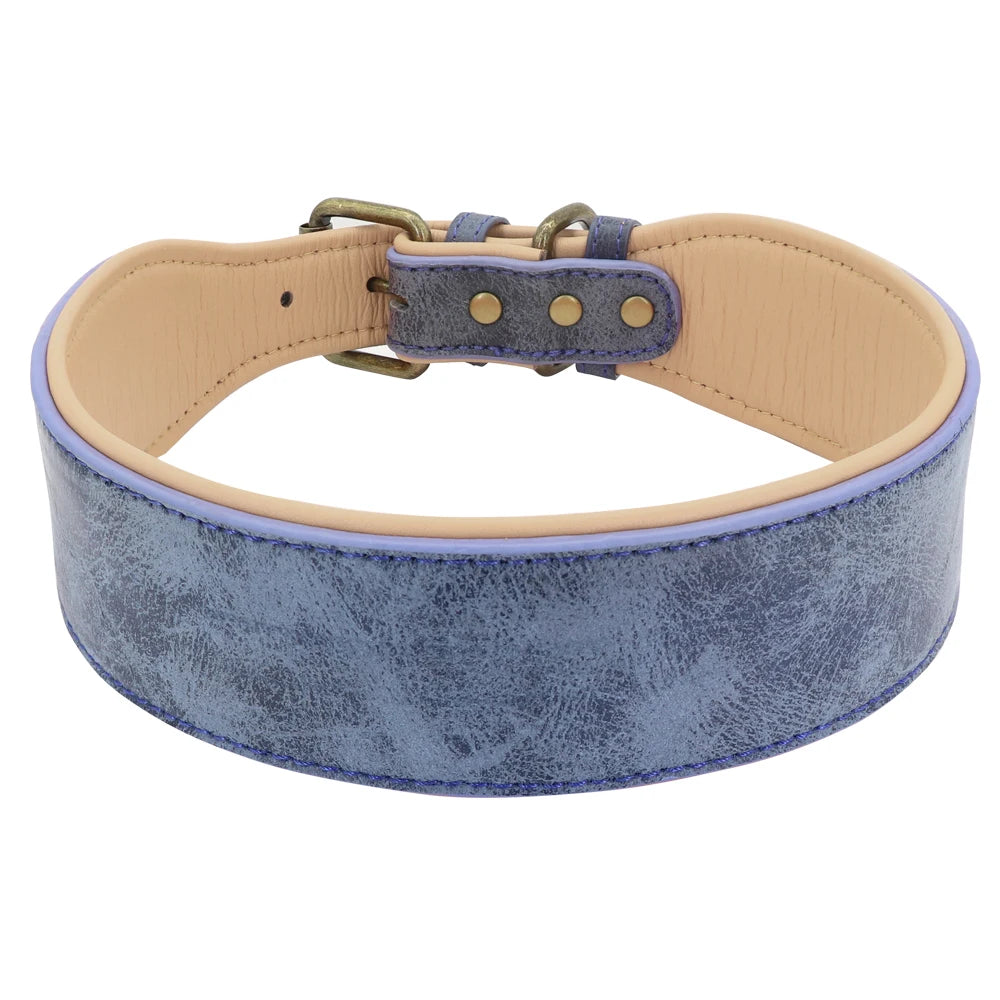 Wide Leather Dog Collar Padded Pet Collars Dog Collar for Medium Large Dogs Pitbull Bulldog German Shepherd 2XL