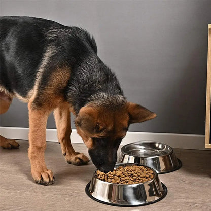 Steel Pet Dog Bowl Feeder Skidproof Anti-Ant Food Water Drink Dishes Feeder Dog Bowls Food Accessories Pet Supplies