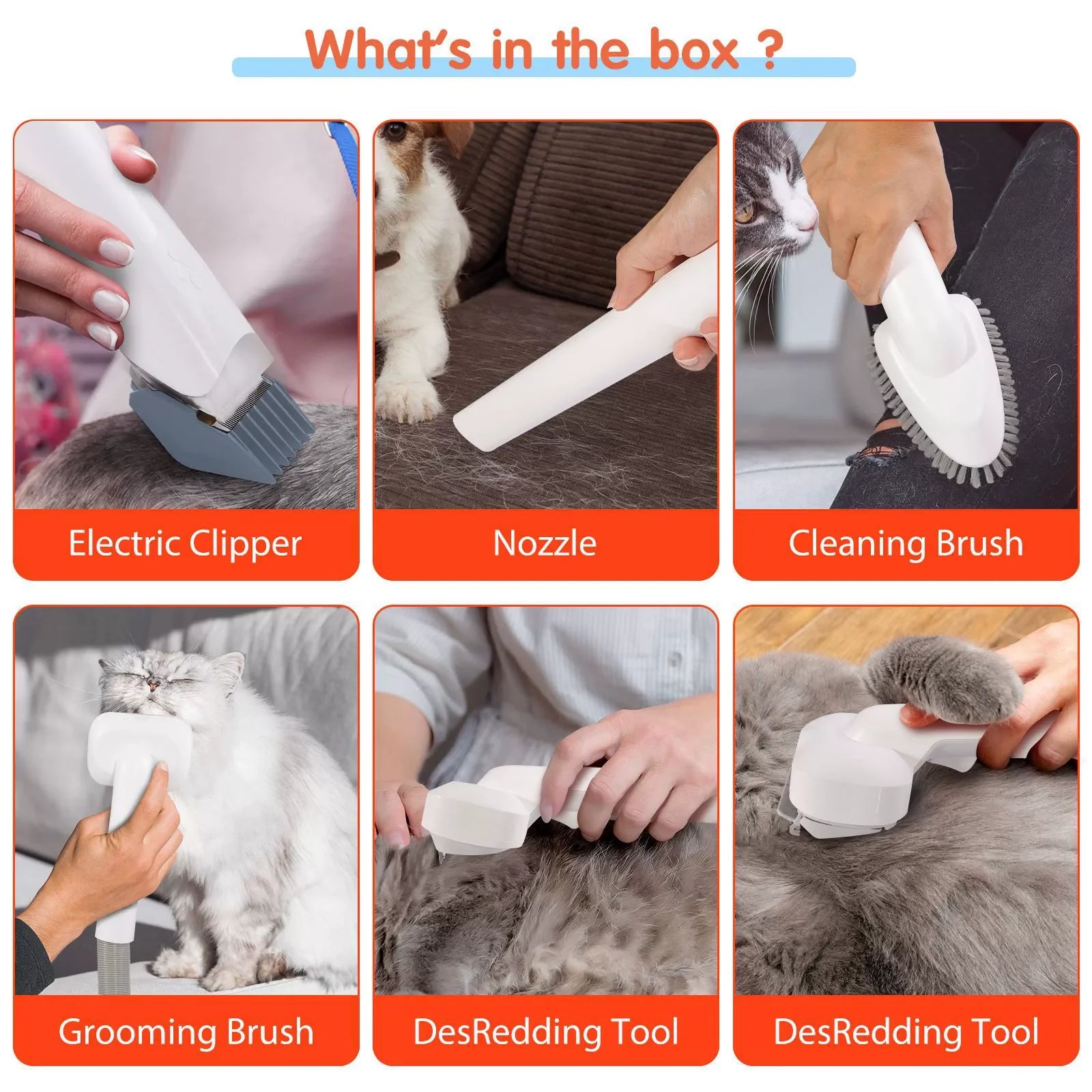 Pet Grooming Vacuum & Dog Grooming Kit with 2.5L Capacity Larger Pet Hair Dust Cup Dog Brush for Pet Hair Vacuum Cleaner