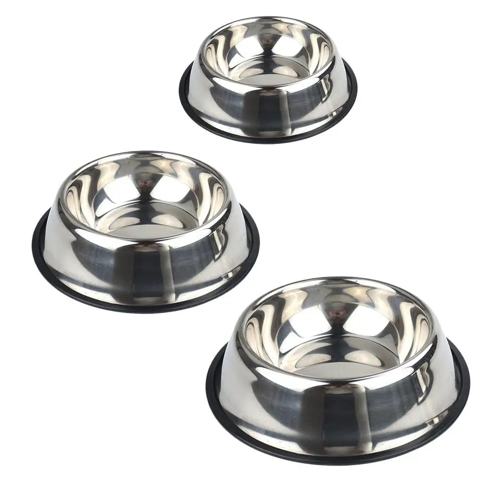 Steel Pet Dog Bowl Feeder Skidproof Anti-Ant Food Water Drink Dishes Feeder Dog Bowls Food Accessories Pet Supplies