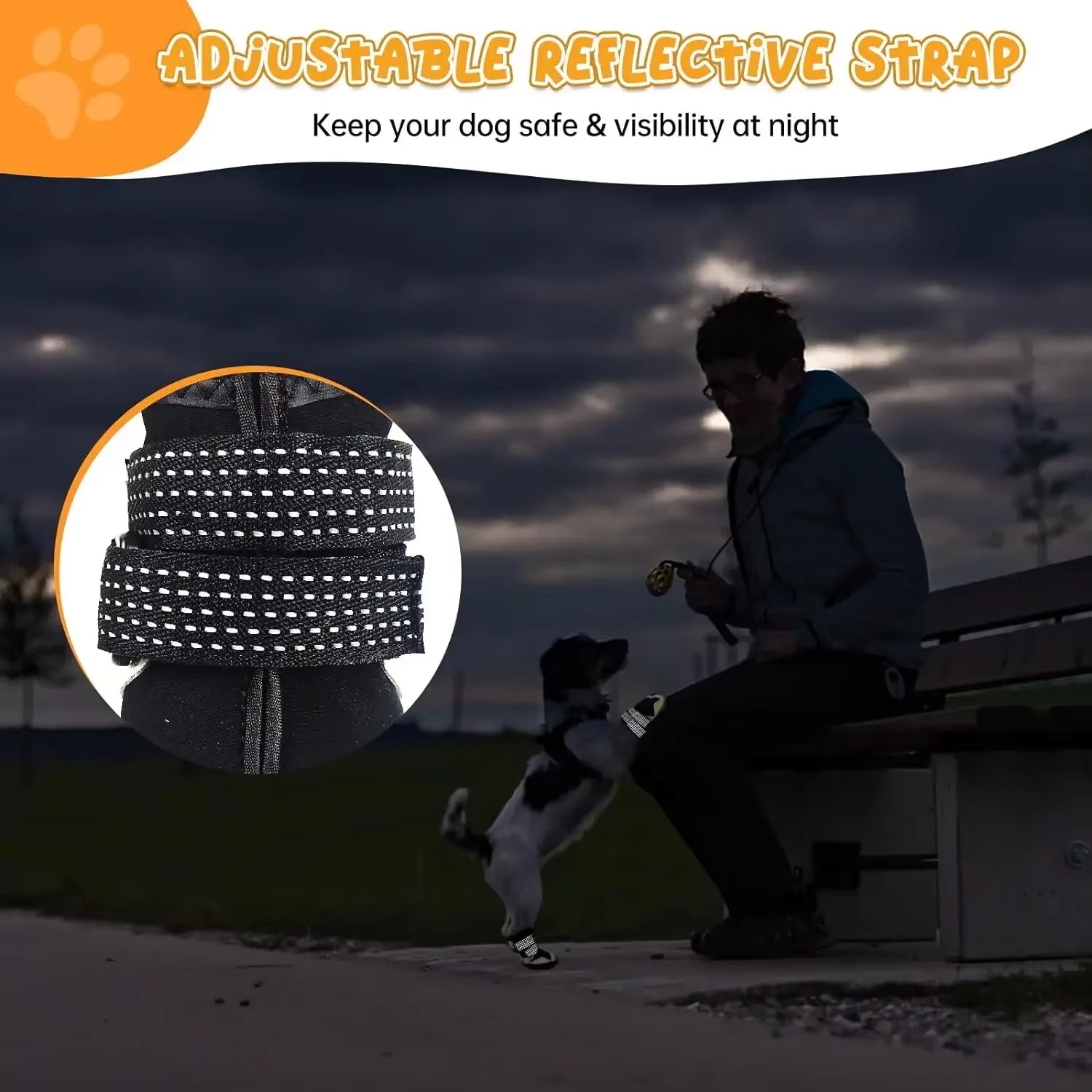 Dog Shoes for Large Size Dogs, Waterproof Medium Large Dog Boots, for Hot Pavement Winter Snow Hiking Breathable Elastic