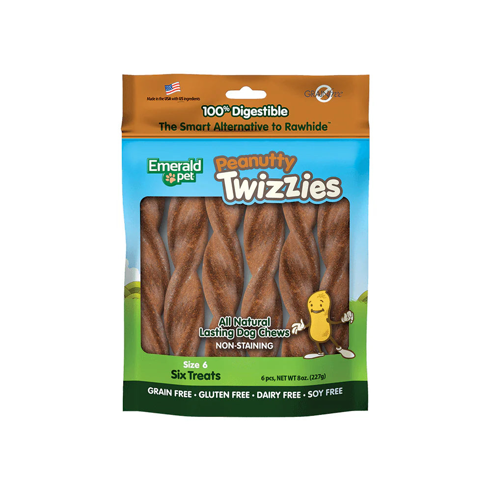 Peanutty Twizzies Dog Treat Peanut Butter 1Ea/6 In, 6 Pk, 8 Oz