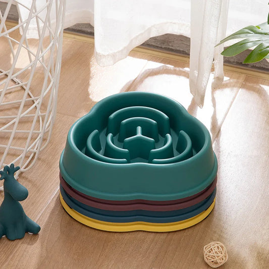 1PC Pet Slow Food Bowl anti Choking Dog Bowl Dog Bowl anti Overturning Pet Food Supplies and Feeding Device