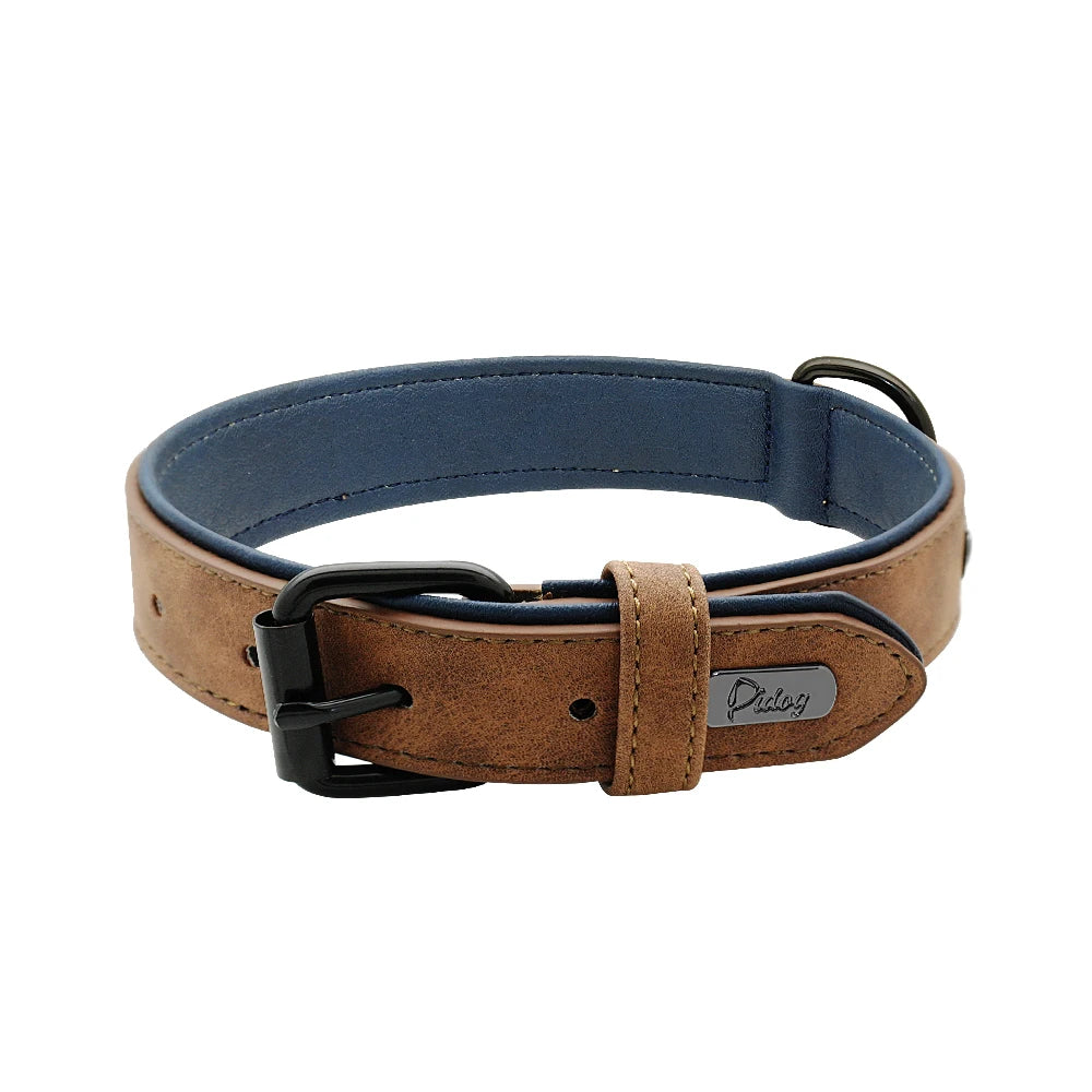 Soft Dog Collars Leather Padded Big Dog Pitbull Bulldog Collar Adjustable for Small Medium Large Dogs Beagle Collar Para Perro