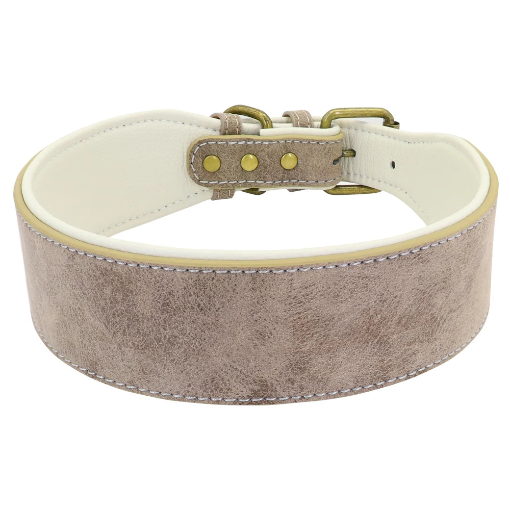 Wide Leather Dog Collar Padded Pet Collars Dog Collar for Medium Large Dogs Pitbull Bulldog German Shepherd 2XL