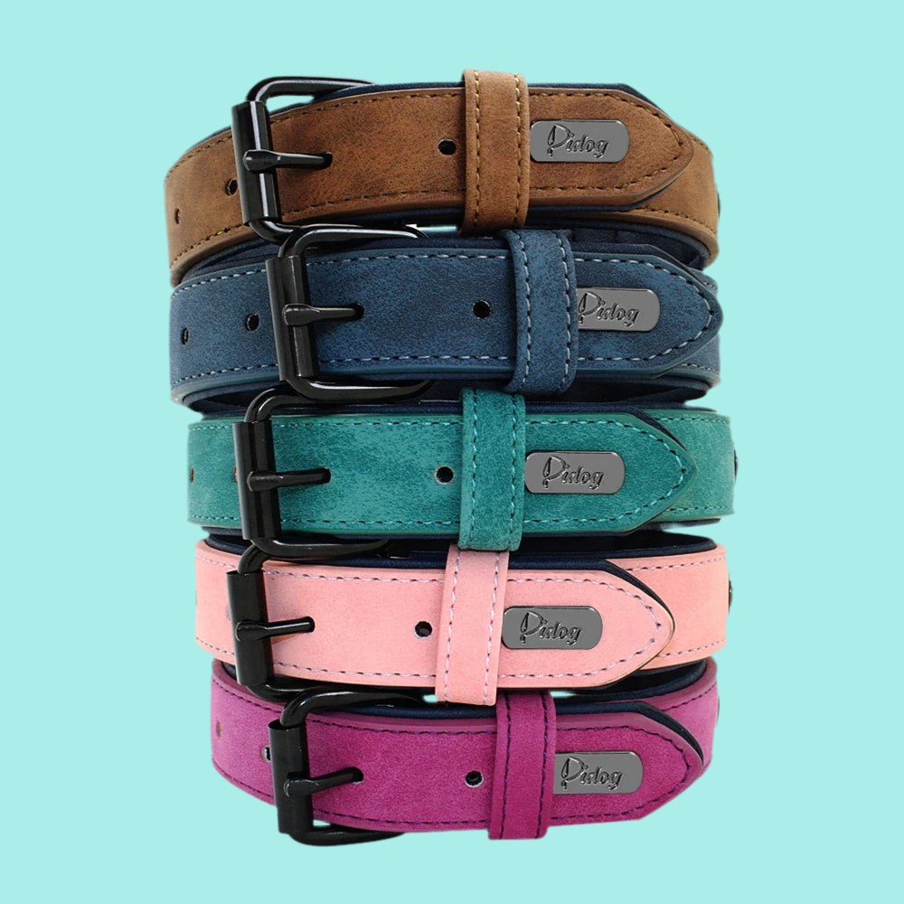 Soft Dog Collars Leather Padded Big Dog Pitbull Bulldog Collar Adjustable for Small Medium Large Dogs Beagle Collar Para Perro