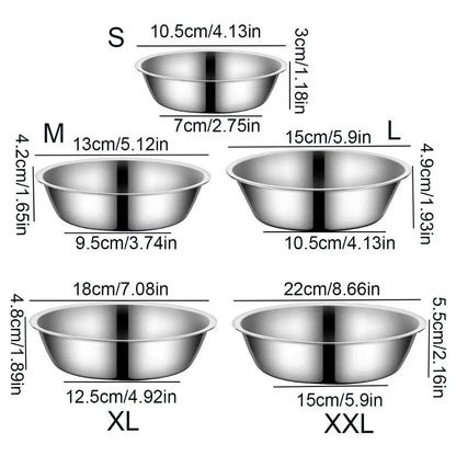 Large Capacity Dog Bowl Stainless Steel Pet Feeding Bowl Cat and Dog Food Drinking Bowl Metal Feeder Bowl Durable and Cheap