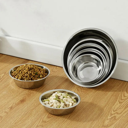 Large Capacity Dog Bowl Stainless Steel Pet Feeding Bowl Cat and Dog Food Drinking Bowl Metal Feeder Bowl Durable and Cheap