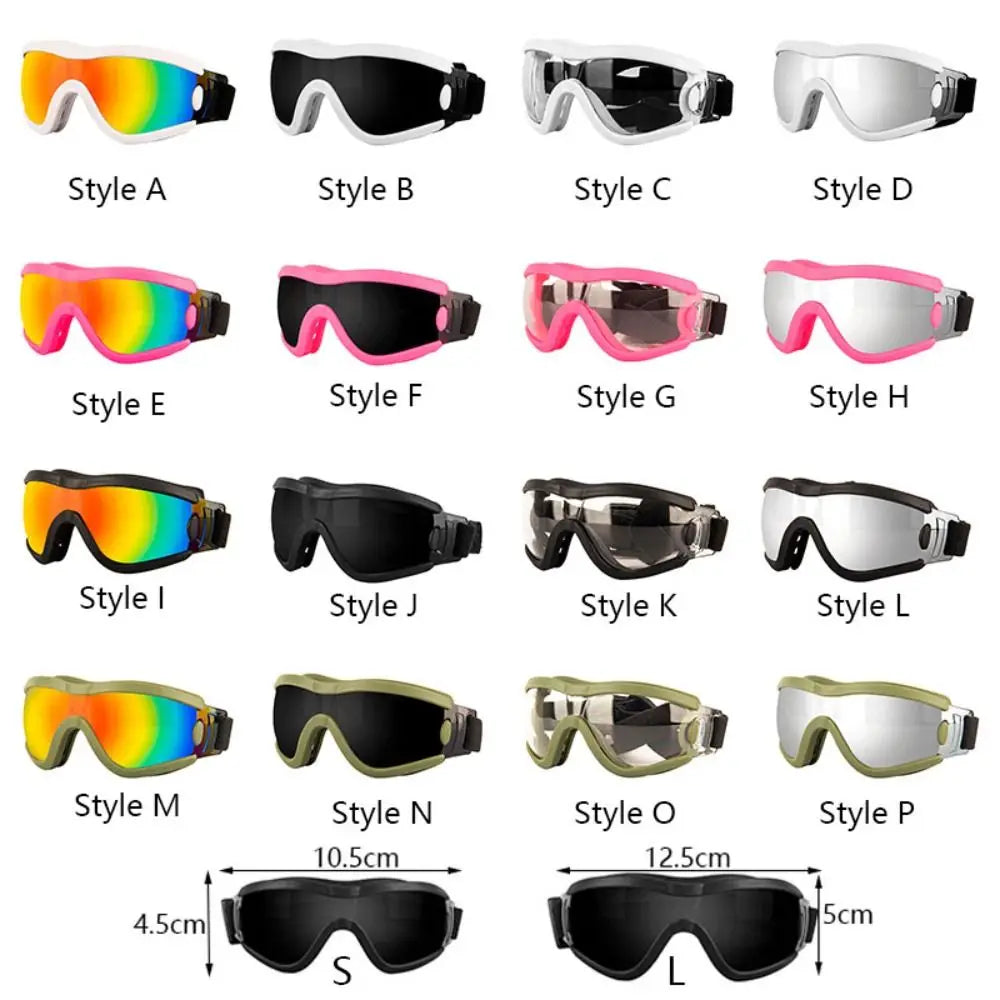 Cool Adjustable Strap Dog Goggles UV Resistant Waterproof Dog Sunglasses Windproof Anti-Fog Pet Glasses Travel