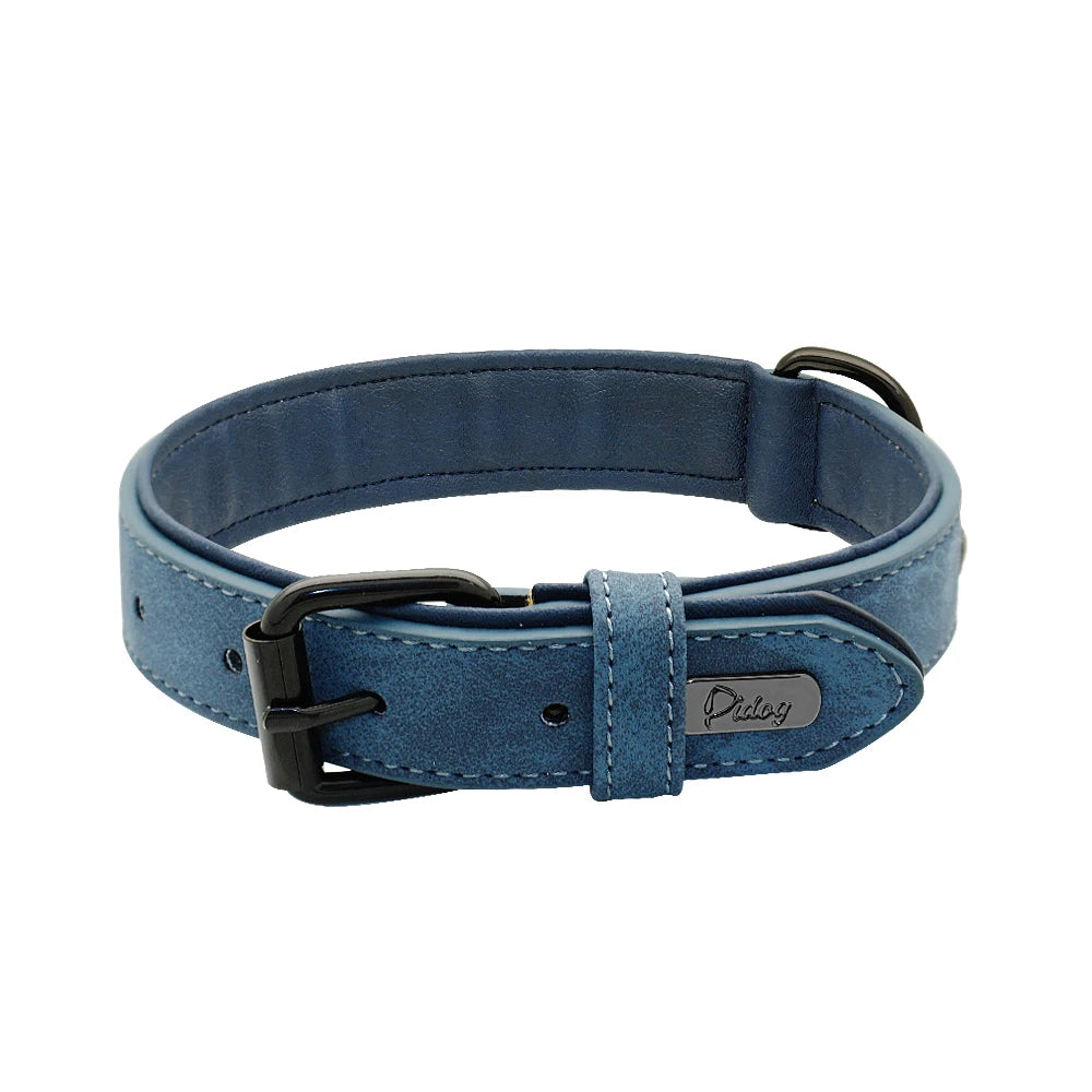 Soft Dog Collars Leather Padded Big Dog Pitbull Bulldog Collar Adjustable for Small Medium Large Dogs Beagle Collar Para Perro
